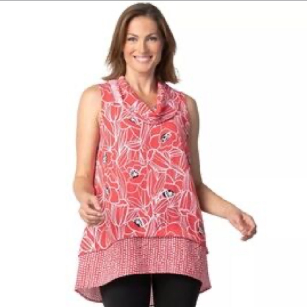 Habitat Women’s Sleeveless Cowl Neck Top in Coral size Large - Picture 2 of 13